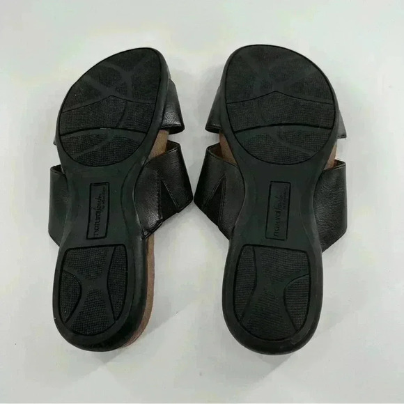 Natural soul Naturalizer amethyst sandals 8.5 black faux leather gem slides - Picture 8 of 13